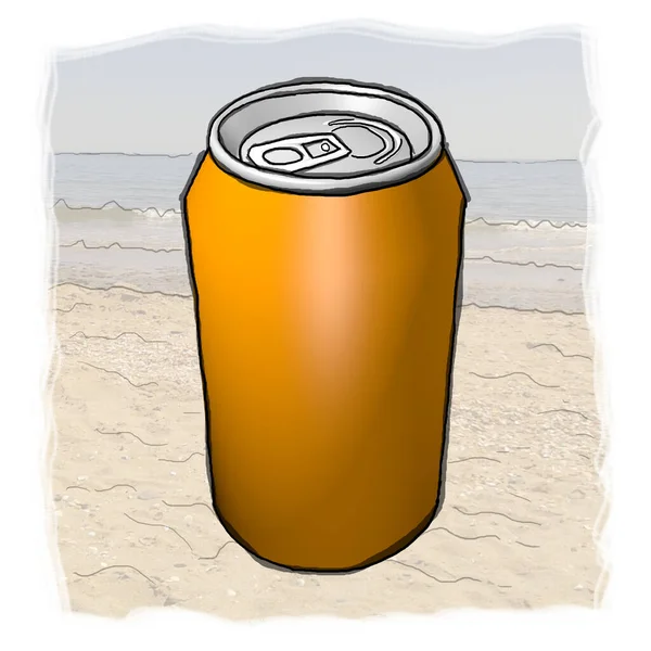 橘子罐头3D绘图 — 图库照片