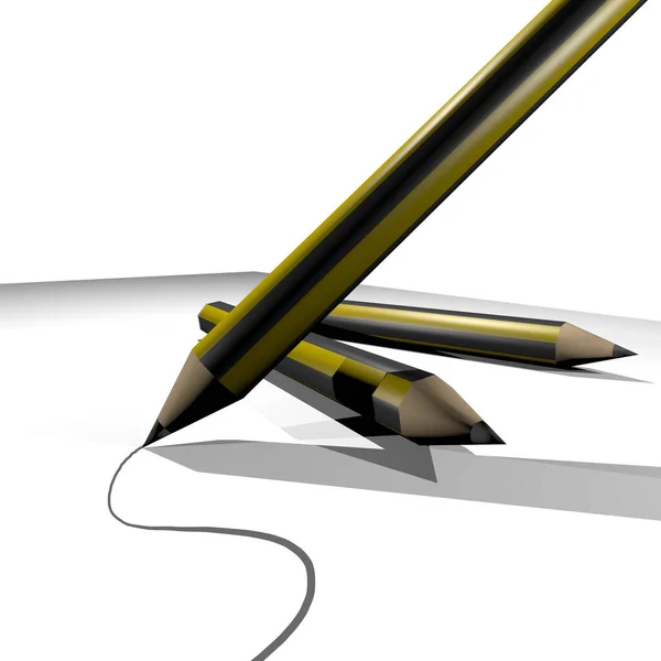 Wave Pencil Draw — Stock Photo, Image