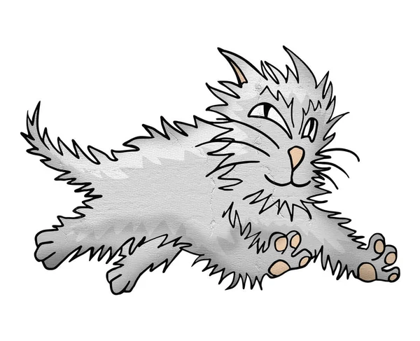 Komik Kedi Çizimi — Stok fotoğraf