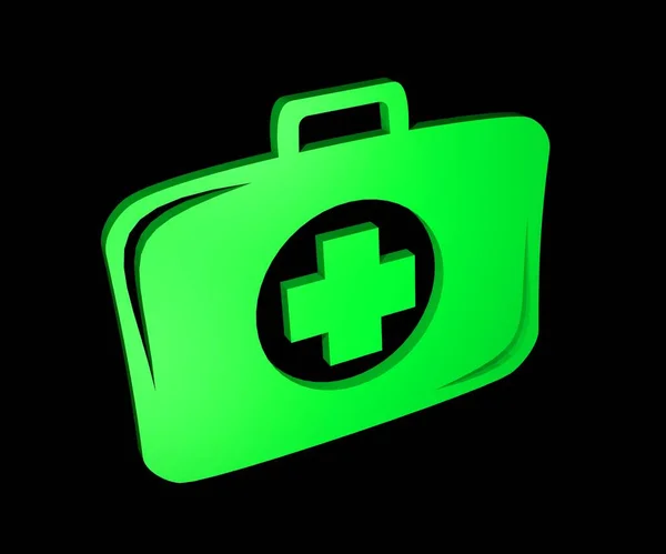 Зелена Медична Коробка Крупним Планом — стокове фото