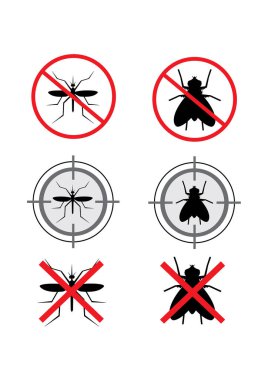 Böcek ilaçları için böcek sembolleri