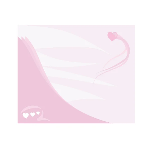 Ροζ Καρδιά Κορδέλα Διανυσματική Απεικόνιση — Διανυσματικό Αρχείο