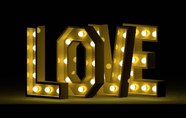 3D güzel bir resim. Sevgi tabelası.