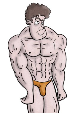 Güzel kaslı adam imajı.