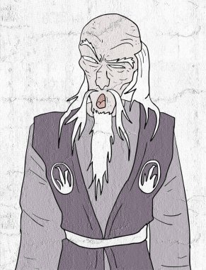 Doğulu bilge bir adamın güzel görüntüsü.