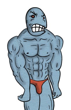 İsyancı güçlü karakterin güzel bir görüntüsü.