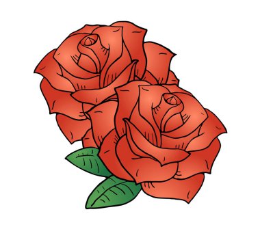 Güzel gül illüstrasyonunun yaratıcı bozulması