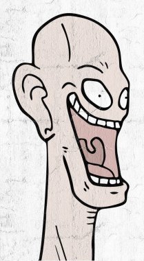 Komik çılgın suratın güzel bir görüntüsü.