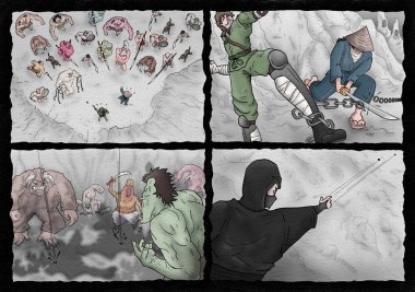 Hayali çizgi roman illüstrasyonunun güzel bir resmi