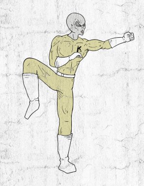 Uzaylı savaşçısının güzel bir görüntüsü.