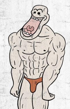 Güzel kaslı adam imajı.