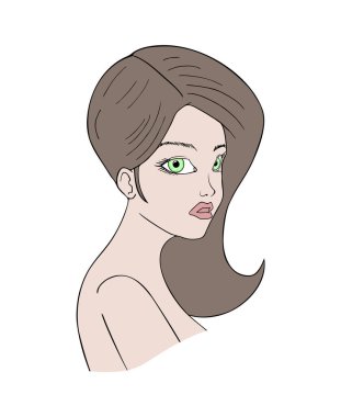 Güzel kadın illüstrasyonu tasarımı