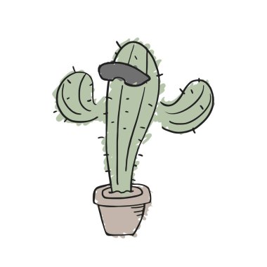 Güneş gözlüklü kaktüs tasarımı.