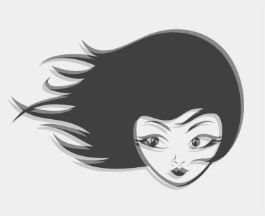 Güzel kız yüzü çizimi tasarımı