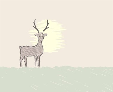 Arazi çiziminde geyiğin yaratıcı tasarımı