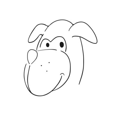 Komik köpek yüzünün güzel bir görüntüsü.