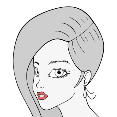 Güzel kadın çiziminin tasarımı