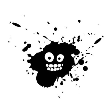 Mürekkep lekesi üzerinde yaratıcı bir yüz