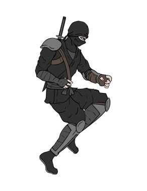 Siyah shinobi çiziminin yaratıcı tasarımı