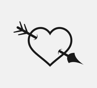 Ok illüstrasyonlu kalp tasarımı