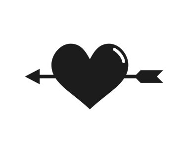 Ok simgesi ile delinmiş kalp