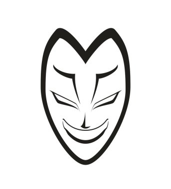 Beyaz maske çiziminin yaratıcı tasarımı