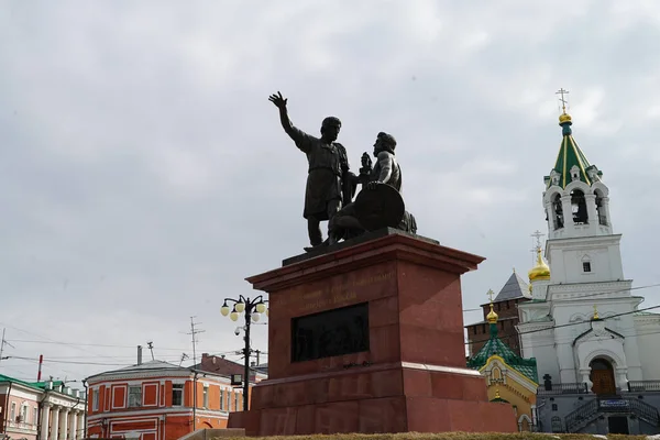 Μνημείο Του Minin Και Του Pozharsky Στο Nizhny Novgorod Ρωσία — Φωτογραφία Αρχείου