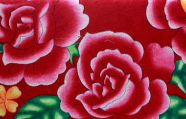 kumaş üzerine gül