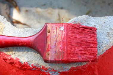 Grunge üzerinde eski fırça yukarıya kapatmak