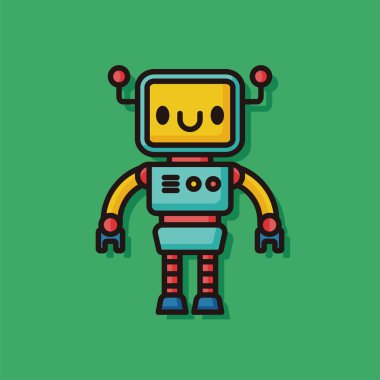 Robot makine vektör simgesi
