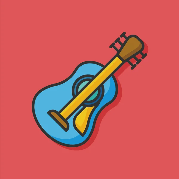 Instrumento musical icono de guitarra — Vector de stock