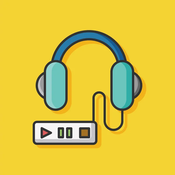 Musical headphone vector icon — Stock Vector