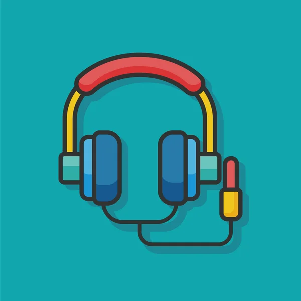 Musical headphone vector icon — Stock Vector