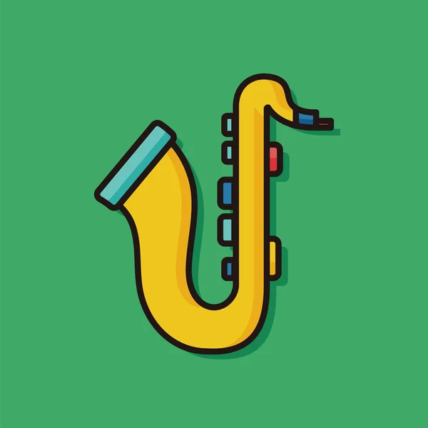 Instrumento musical ícone saxofone — Vetor de Stock