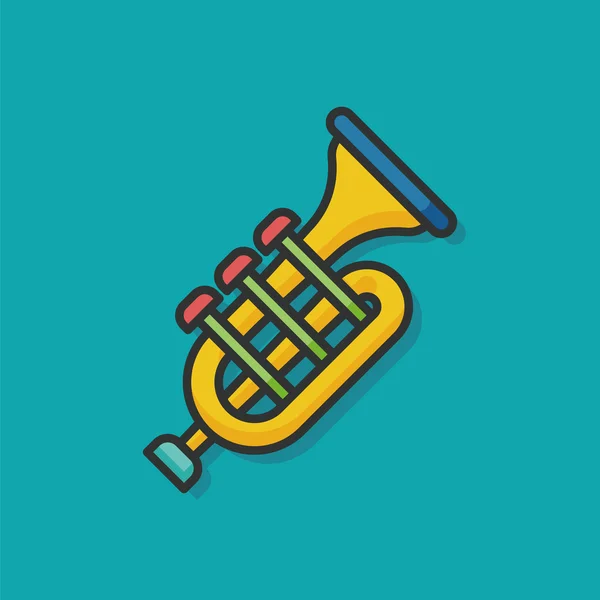 Instrumento musical trompeta icono — Vector de stock