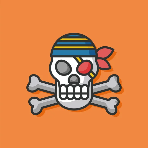 Icono de vector de cráneo pirata — Vector de stock