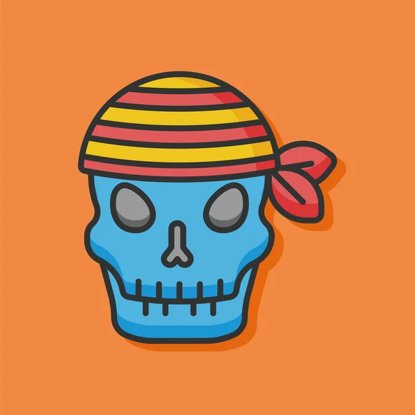 Icono de vector de cráneo pirata — Vector de stock