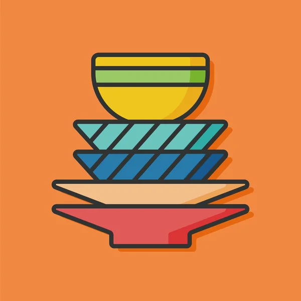 Utensilios de cocina bowl vector icono — Archivo Imágenes Vectoriales