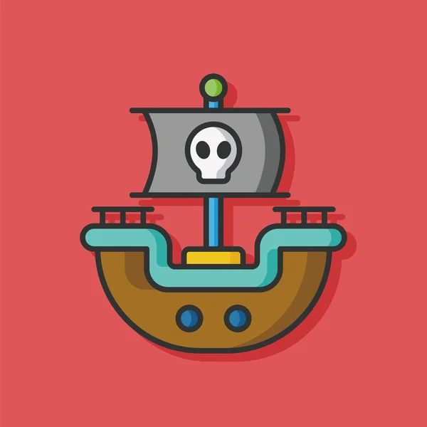 Vector icono barco pirata — Vector de stock