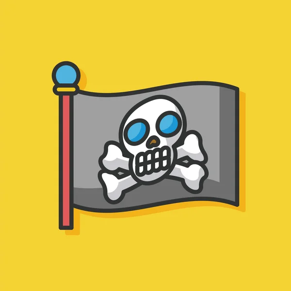 Ícone do vetor de bandeira pirata — Vetor de Stock