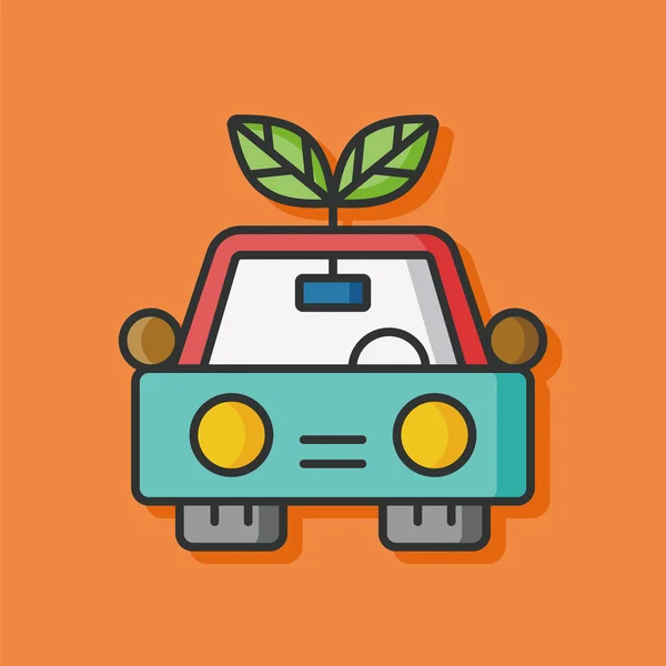 Concept de protection de l'environnement voiture verte icône — Image vectorielle