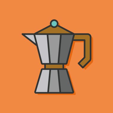 kahve makinesi su ısıtıcısı renk satırı simgesi