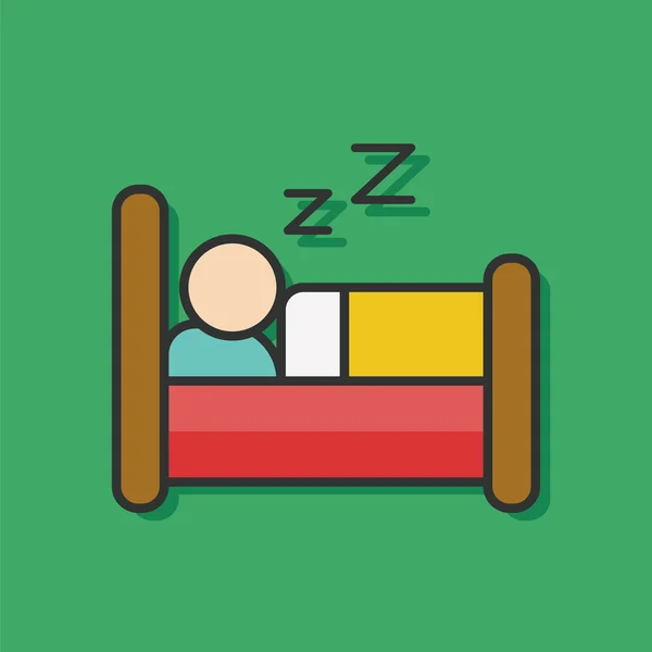 Liniensymbol für das Bett — Stockvektor