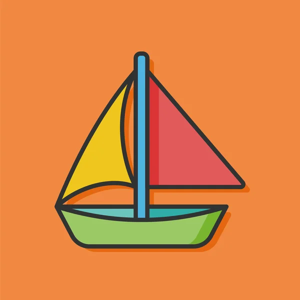 Hajó vonal színe ikonra — Stock Vector