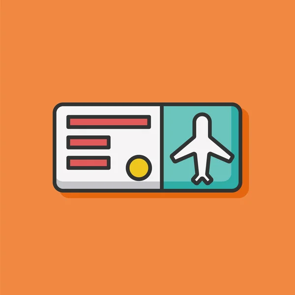 Uçak bileti renk çizgisi simgesi