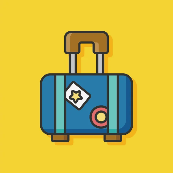 Suitcase trolley color line icon — Stock Vector