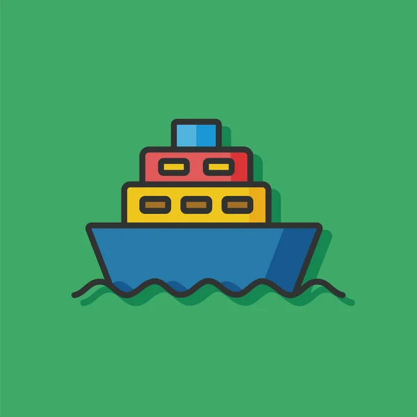 Boat color line icon — Stock Vector