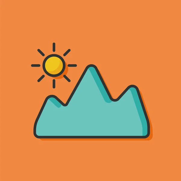 Icône de ligne de couleur de montagne — Image vectorielle