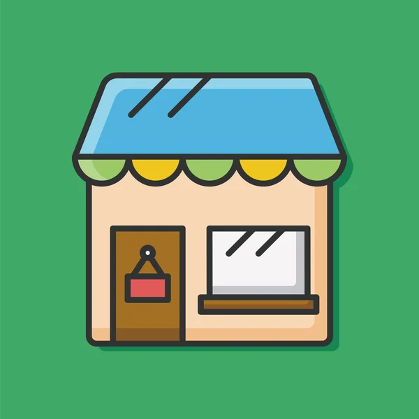Boutique magasin ligne de couleur icône — Image vectorielle