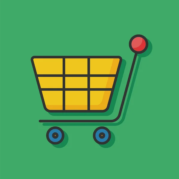 Shopping cart color line icon — Stock Vector